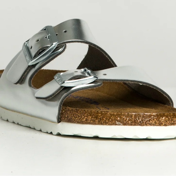 Birkenstock Shoes - New without box Birkenstock Arizona in silver, narrow fit, sz40
